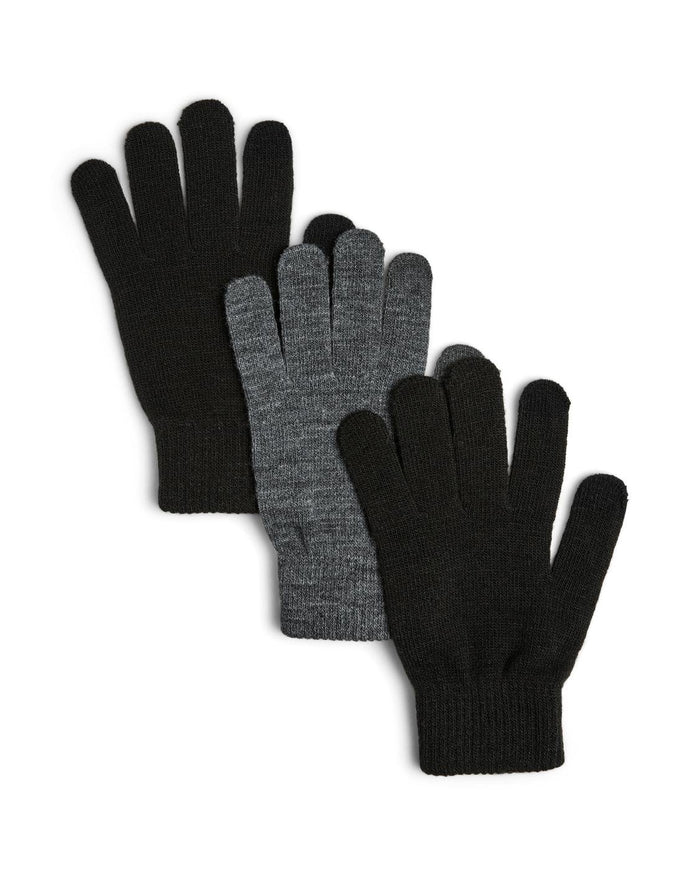 NEW BUDDY HANDSKER (3-Pak) mobilvenlig - 2x SORT/ 1x DK GREY MEL
