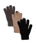 NEW BUDDY HANDSKER (3-Pack) (mobilvenlig) - HOT FUDGE/BLACK/NATURAL - Dinvintageshop