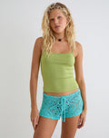 Image of Neya Hot Pant in Crochet Knit Aqua Sky