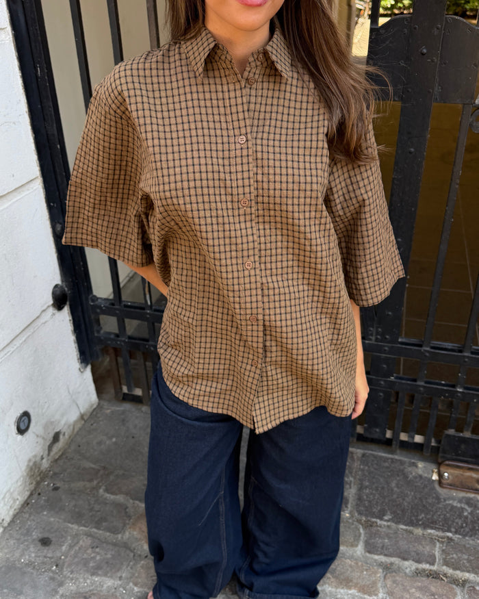 NOA BOXFIT SHIRT - BROWN