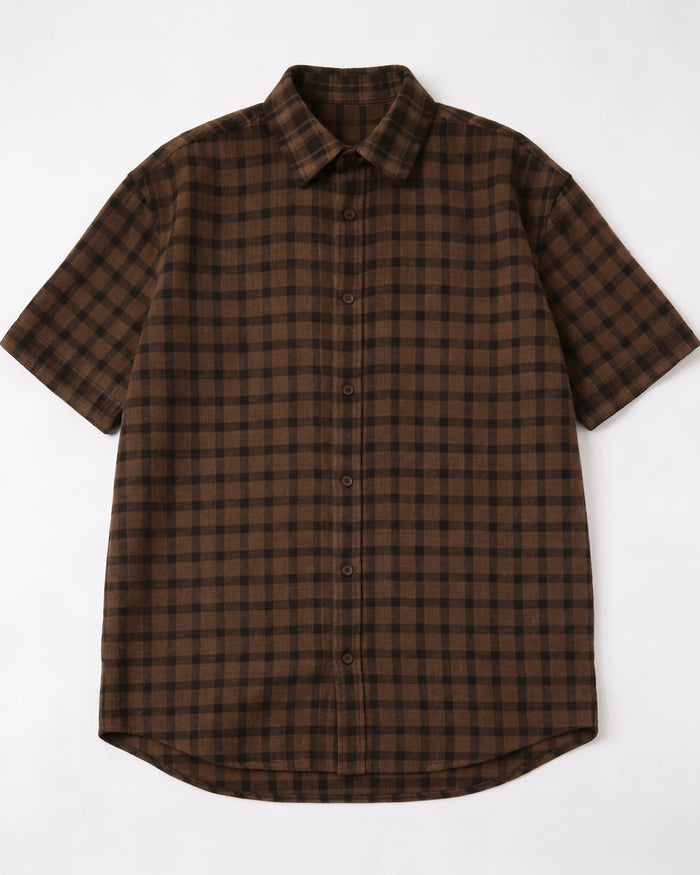 NOA BOXFIT SHIRT - BROWN