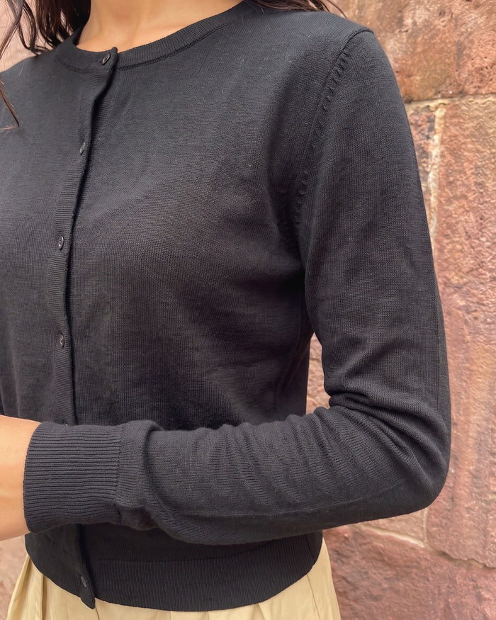 NORA KNIT CARDIGAN - BLACK [AI]