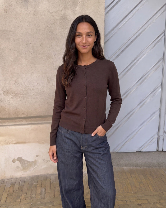 NORA KNIT CARDIGAN - HOT FUDGE [AI]