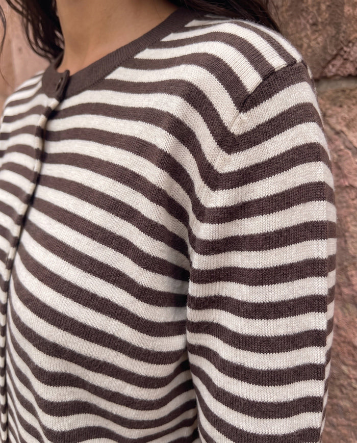 NORA KNIT CARDIGAN - HOT FUDGE/BIRCH [AI]