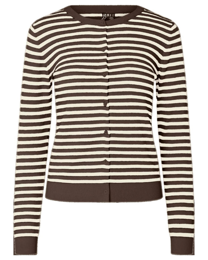 NORA KNIT CARDIGAN - HOT FUDGE/BIRCH