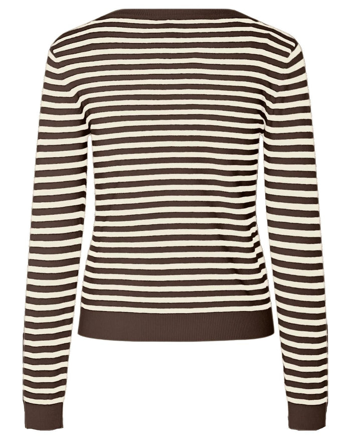 NORA KNIT CARDIGAN - HOT FUDGE/BIRCH