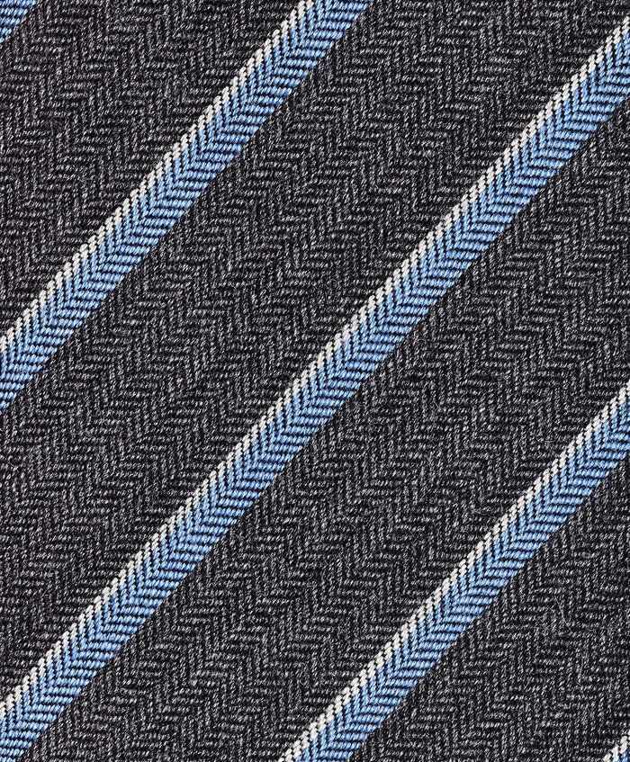 NTR11994020 | Grey & Sky Stripe Cashmere Blend Tie