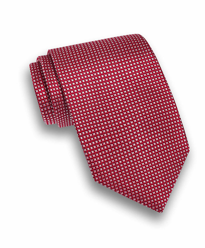 NTR12091600 | Red Micro Jacquard Silk Tie