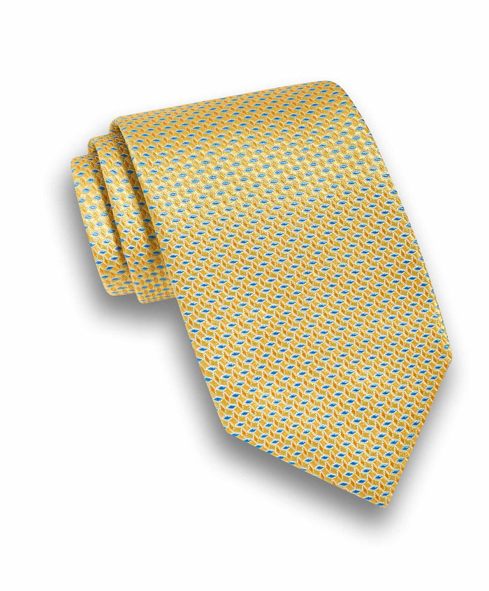 NTR12093744 | Yellow Micro Jacquard Silk Tie