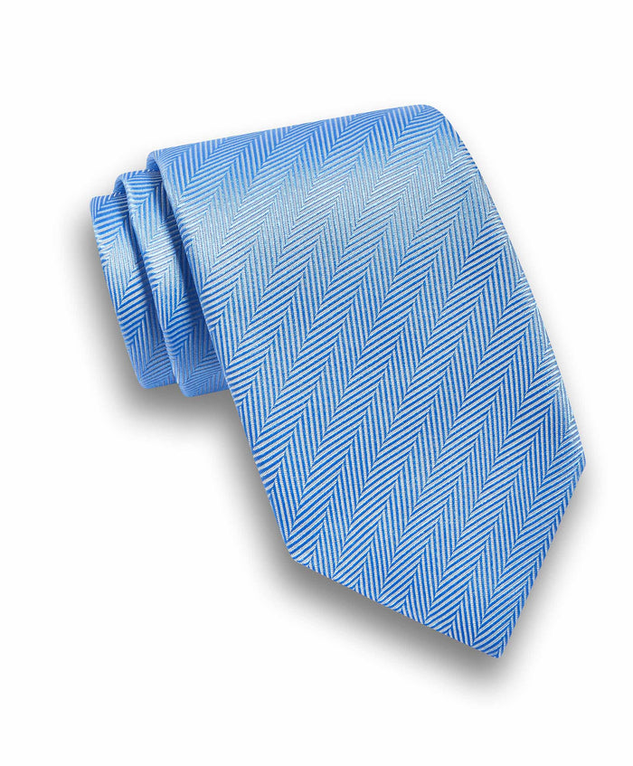 NTR12199454 | Sky Herringbone Jacquard  Silk Tie