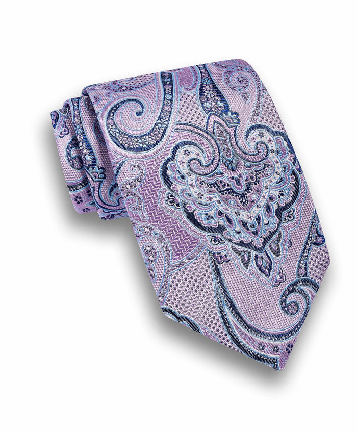 NTR12598534 | Lilac Paisley Jacquard Silk Tie