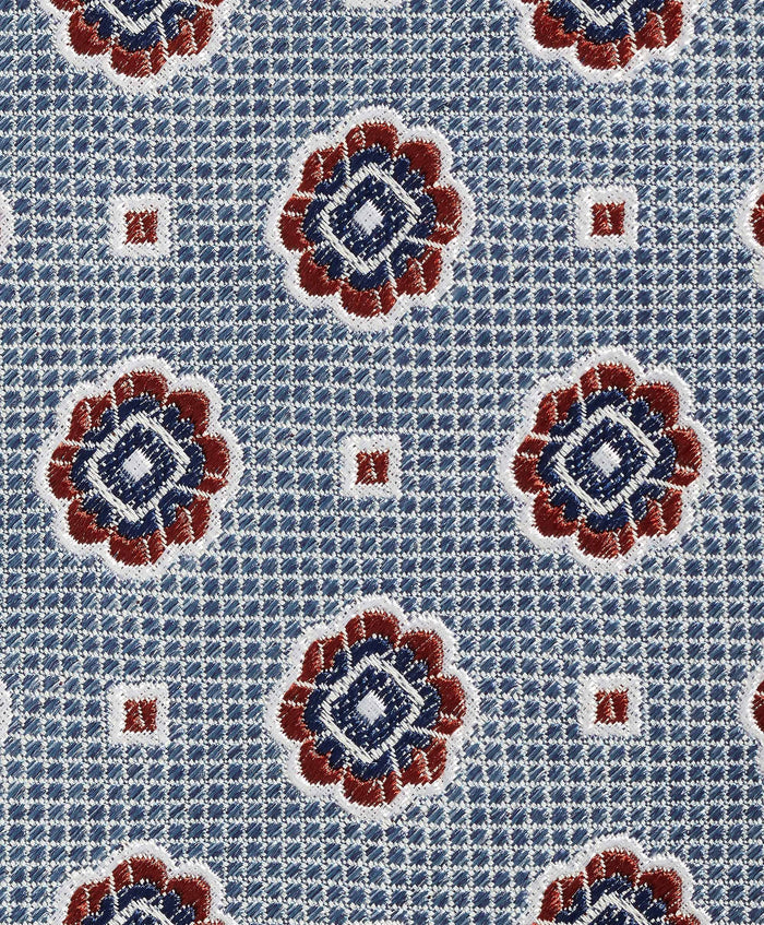 NTR12698423 | Blue Geometric Jacquard Silk Blend Tie