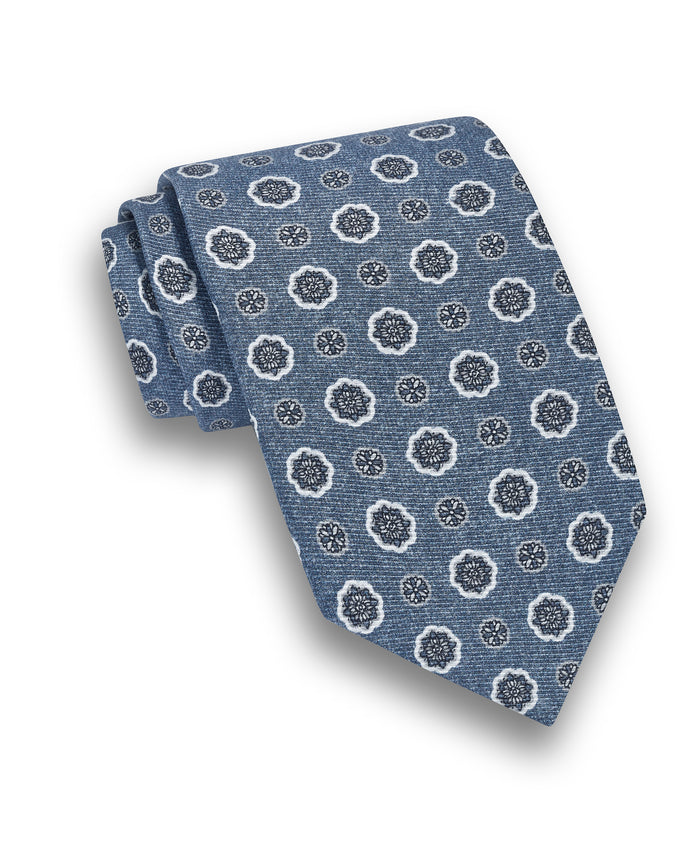 NTR13691476 | Denim Geometric Silk Tie