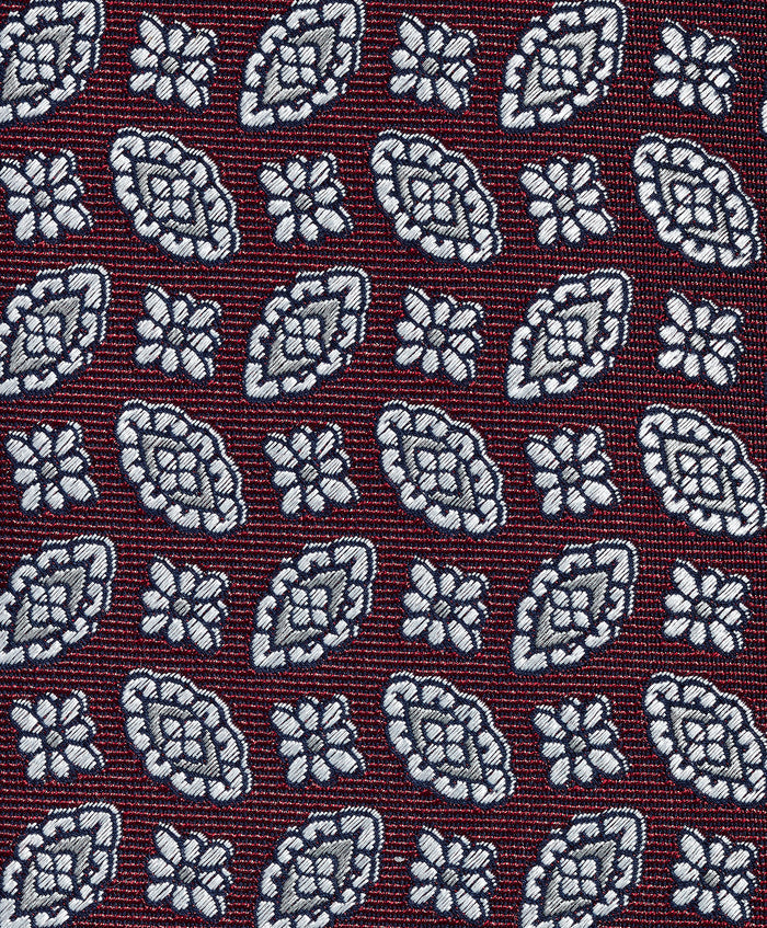 NTR13696600 | Red Geometric Jacquard Silk Blend Tie