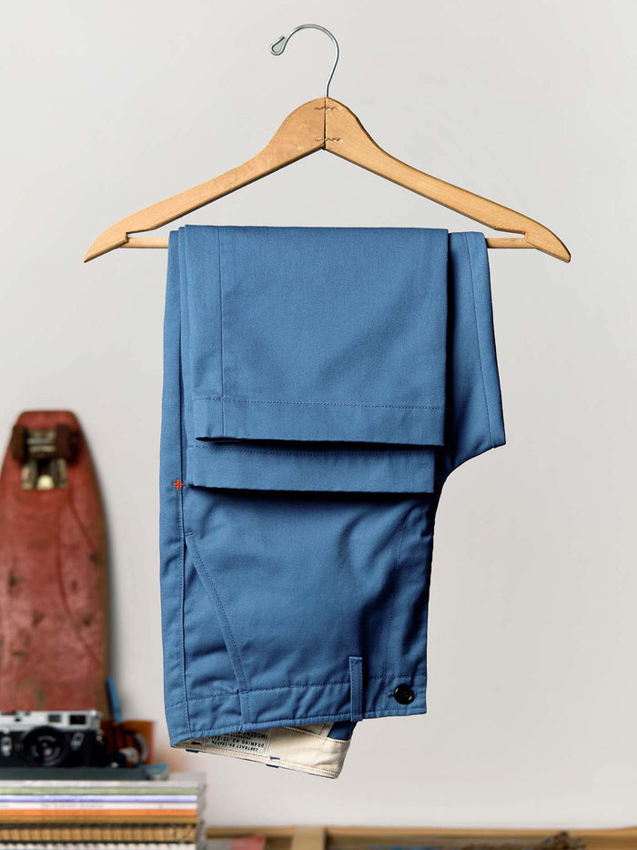 Dark Slate Blue oceanside relaxed pant in postman blue