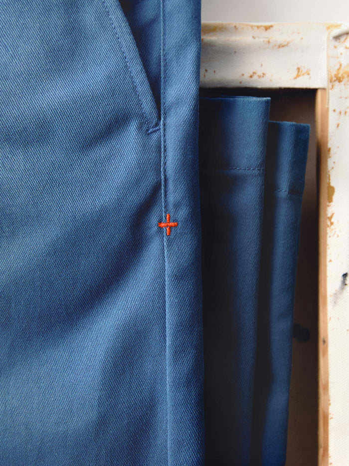 Dark Slate Blue oceanside relaxed pant in postman blue