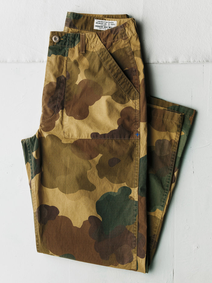 Dark Slate Gray oliver military trouser in painted camo