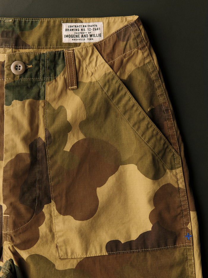 Dark Slate Gray oliver military trouser in painted camo