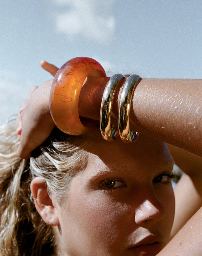 Image of Orange and Gold Bangle Set