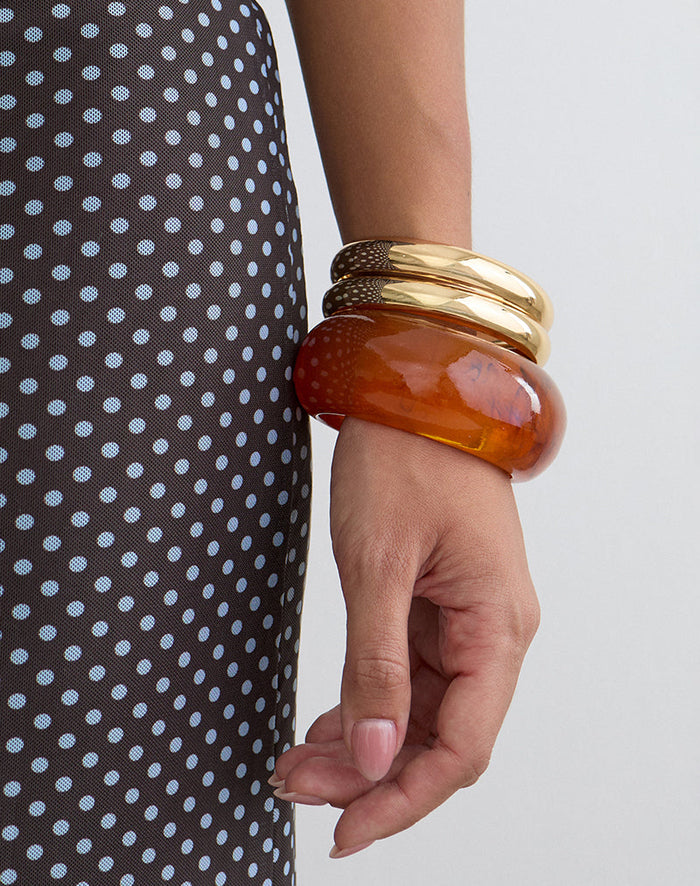 Image of Orange and Gold Bangle Set