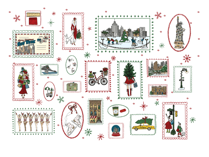 Organic Cotton Girls Christmas in New York - Pet Bandana Holiday Lounge - Sugar Bee Clothing