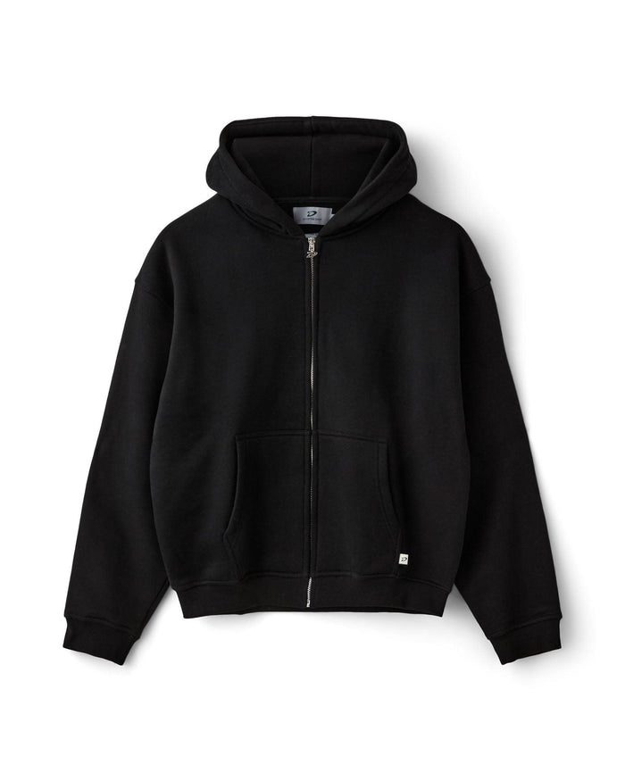 OVERSIZED ZIP HOODIE - BLACK