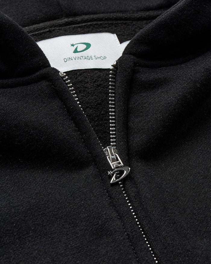 OVERSIZED ZIP HOODIE - BLACK