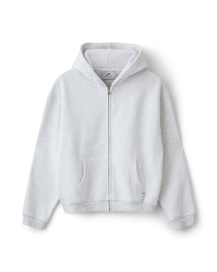 OVERSIZED ZIP HOODIE - LIGHT GREY