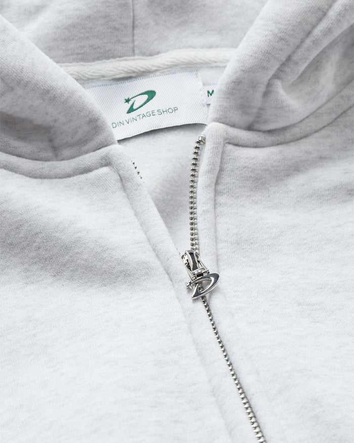 OVERSIZED ZIP HOODIE - LIGHT GREY