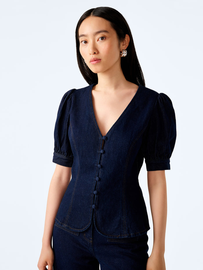 Paighton Blouse in Indigo