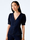 Paighton Blouse in Indigo