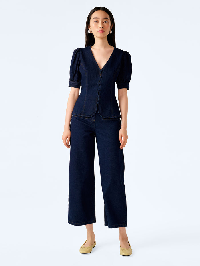 Paighton Blouse in Indigo
