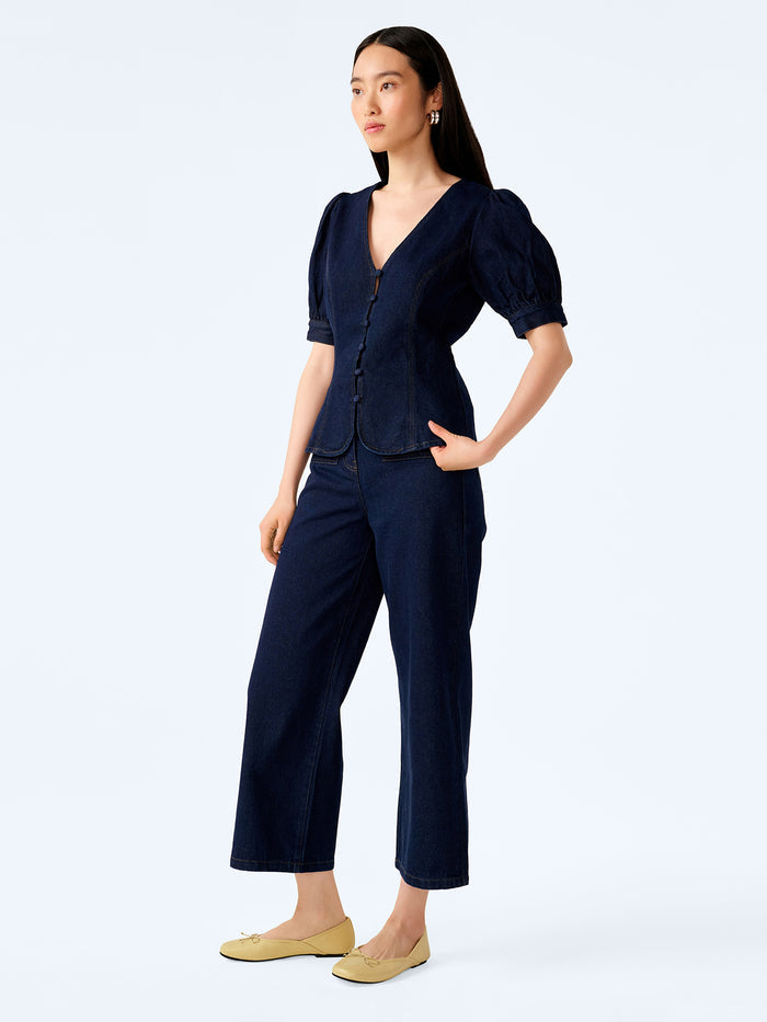 Paighton Blouse in Indigo