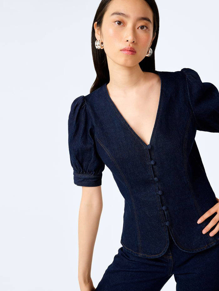 Paighton Blouse in Indigo
