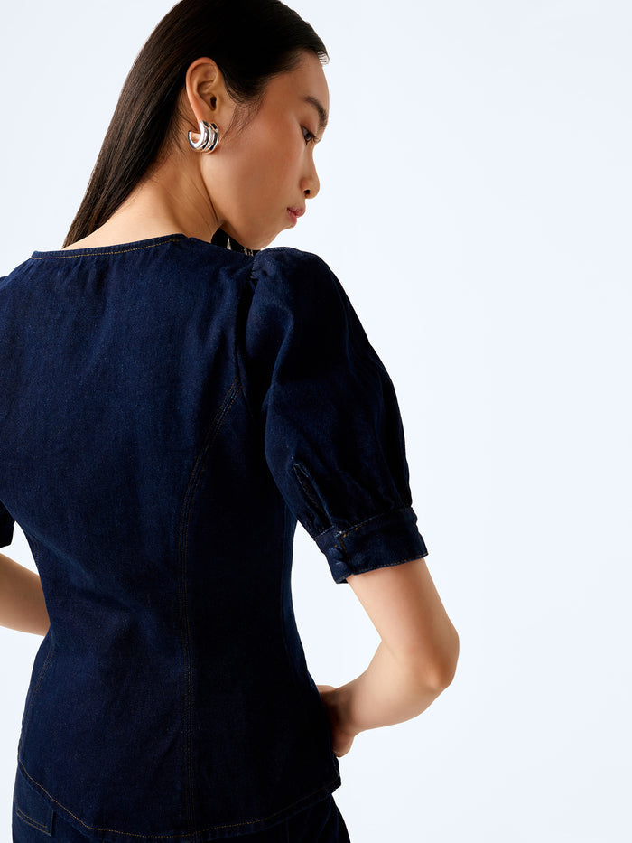 Paighton Blouse in Indigo