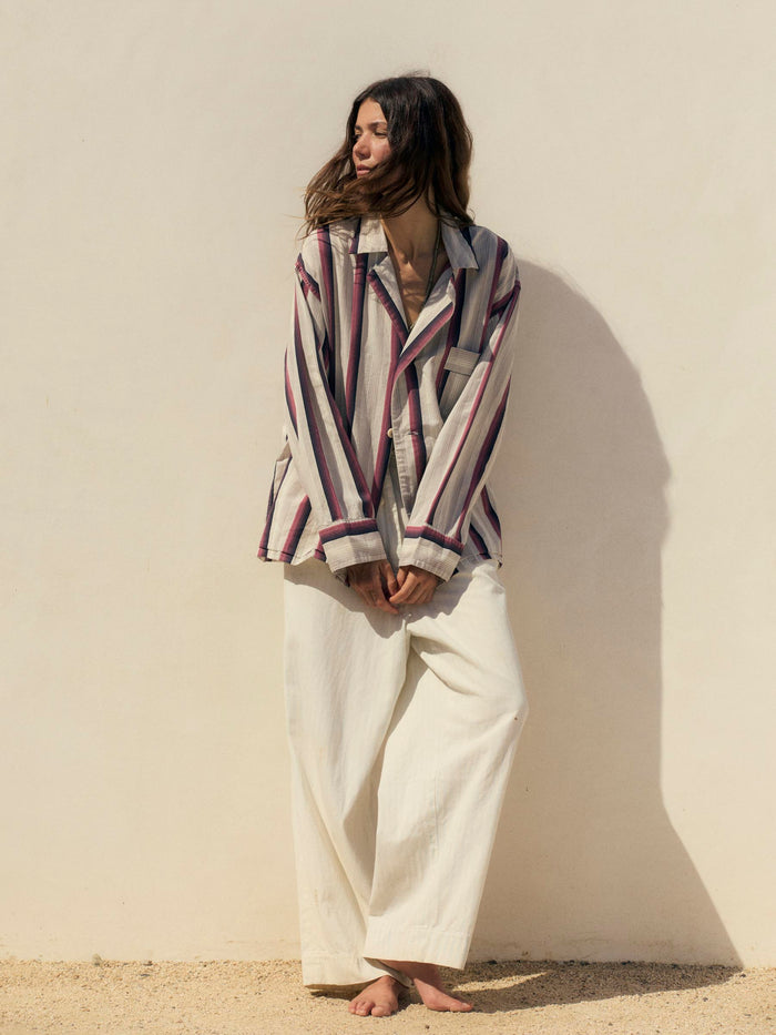 Gray palmer cerise striped button up