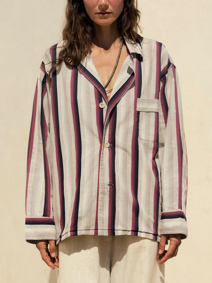 Gray palmer cerise striped button up