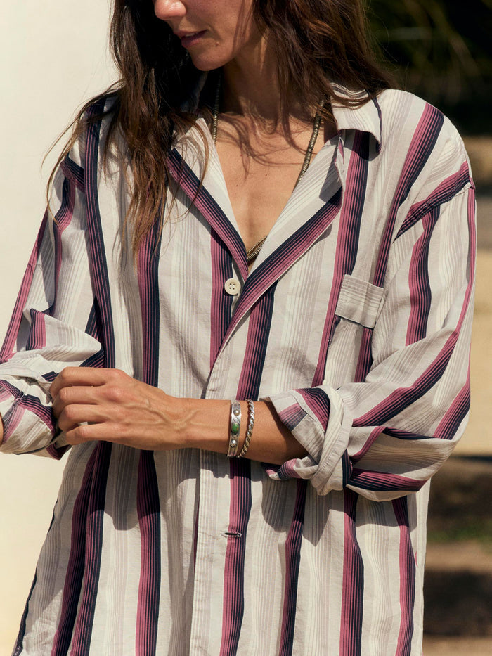 Light Gray palmer cerise striped button up