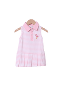 The Smocked Flamingo Apparel & Accessories Pink Stripe Flamingo Tennis Dress