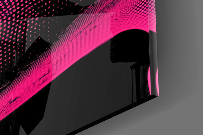Pink with Dots Glass Wall Art || Designer Collection