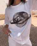 PLANET DISCO (black) UNISEX T-SHIRT - WHITE