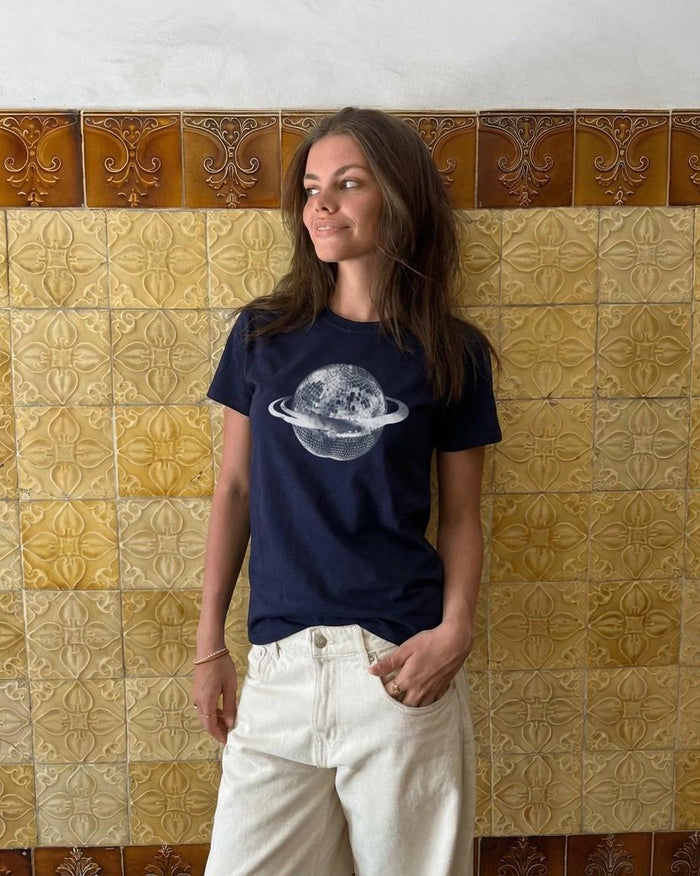 PLANET DISCO (white), BABYTEE - NAVY