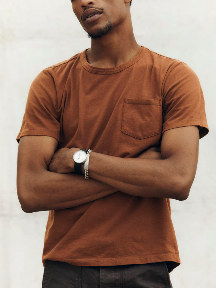 Lavender pocket tee in rust
