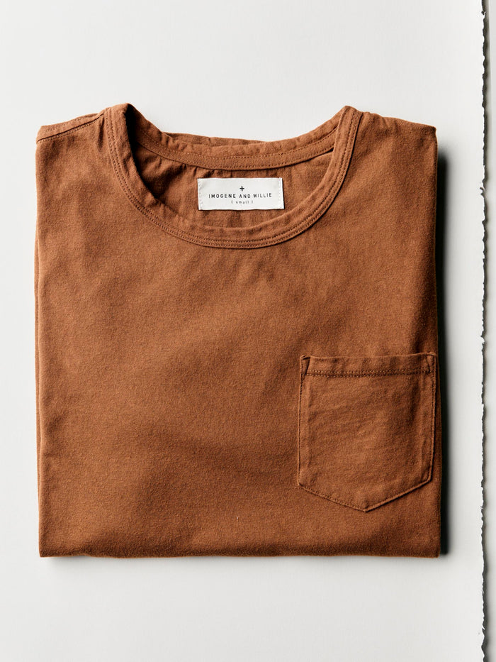Lavender pocket tee in rust
