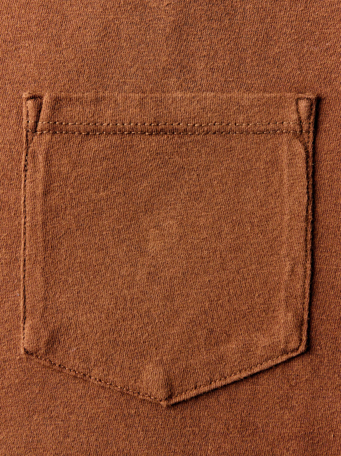 Saddle Brown pocket tee in rust
