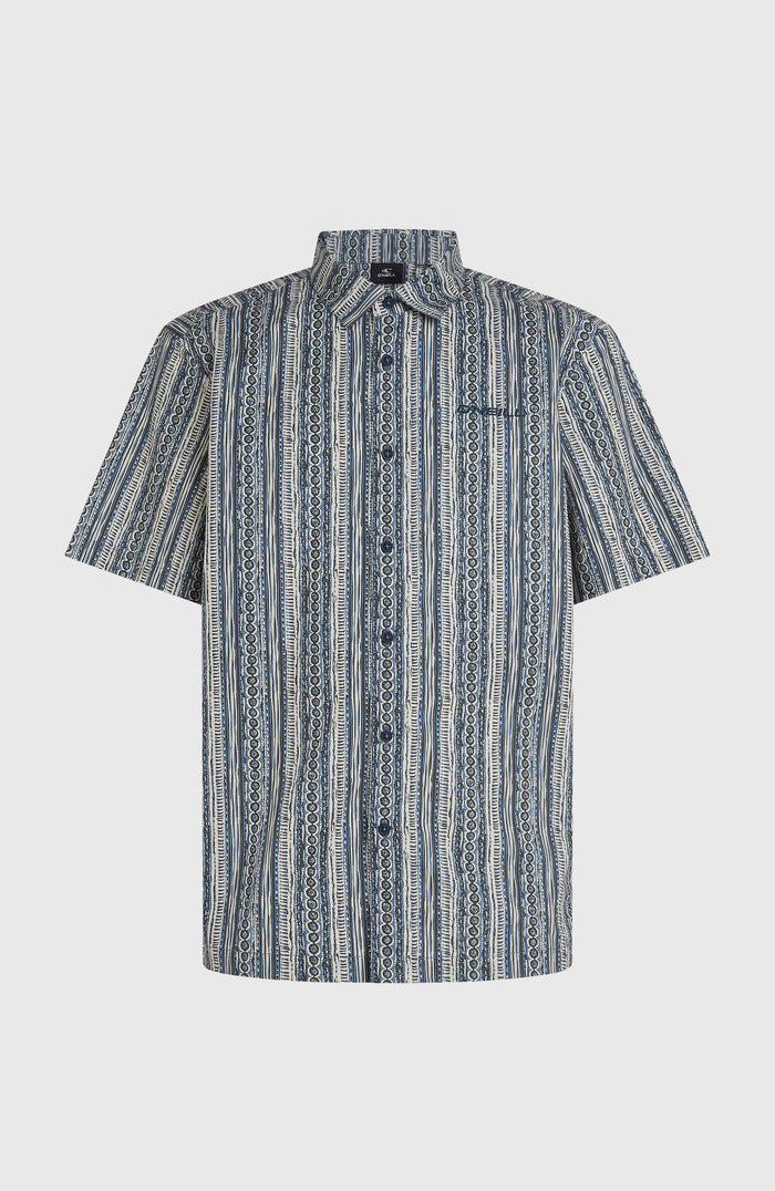 Print Shirt | Blue Pressed Lines