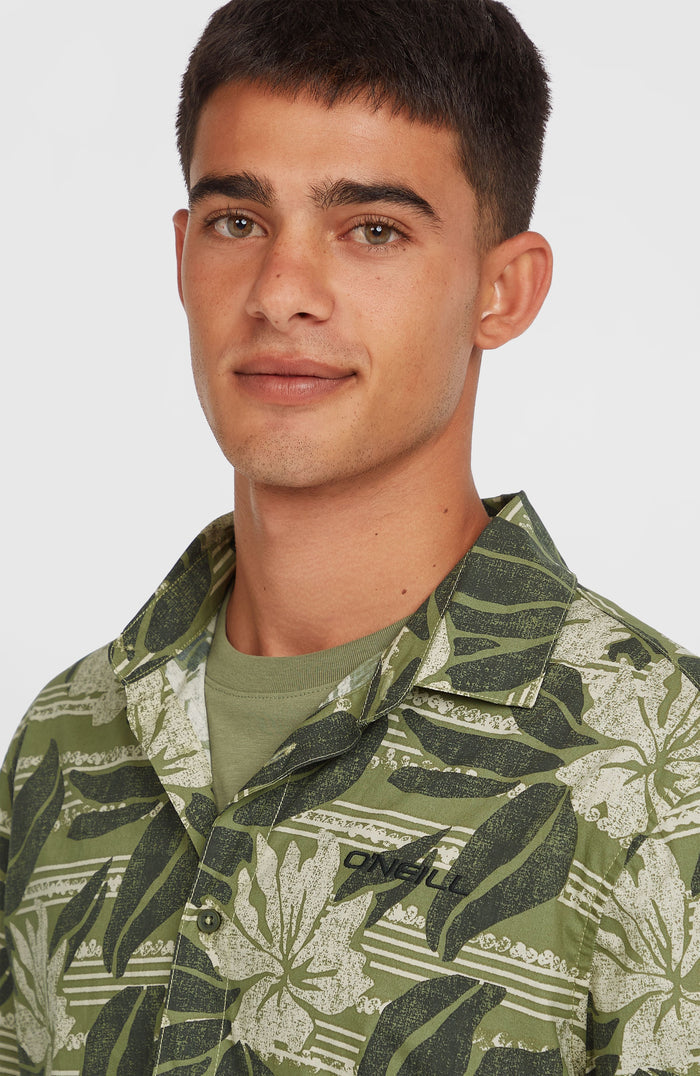 Print Shirt | Green Dusty Flower