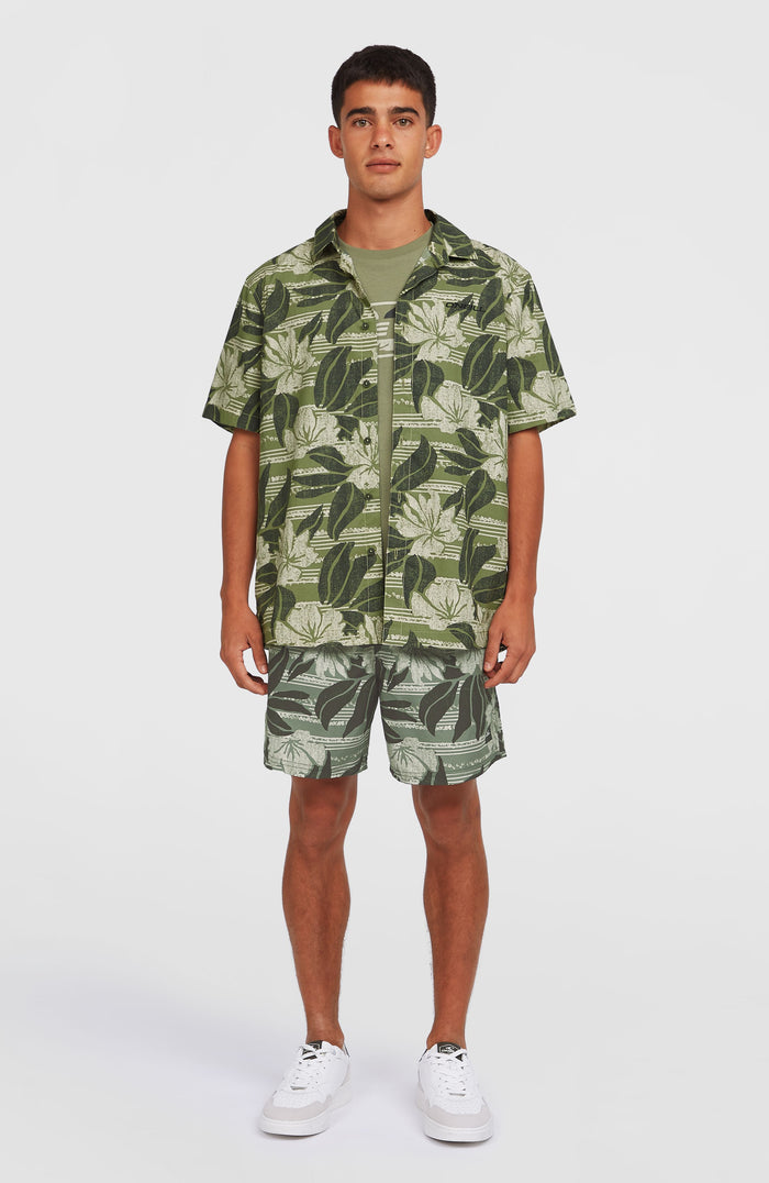 Print Shirt | Green Dusty Flower