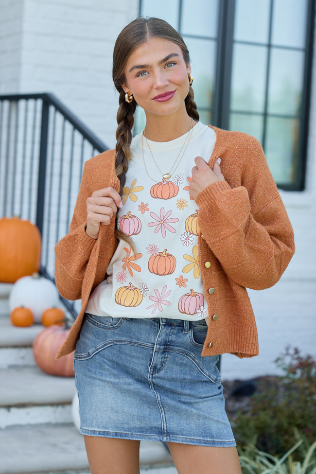 Pumpkin Daisy Ivory Comfort Colors Graphic Tee