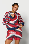 Raglan Crewneck - Ruby Stripe